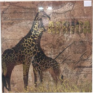 Kunstwerk giraffen Afrika – canvas 50×50 cm